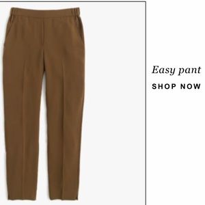 NWOT- J.Crew - Matte Crepe Trouser - Moss/Olive